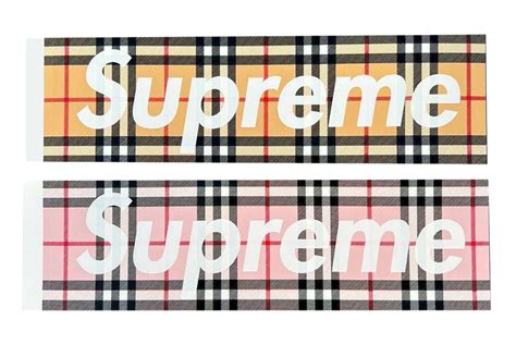 burberry supreme sticker|supreme burberry box logo.